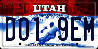UT license plate D019EM