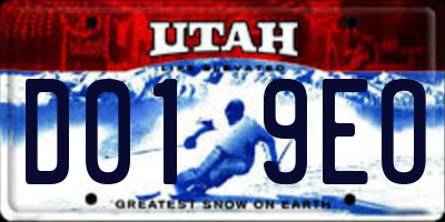 UT license plate D019EO