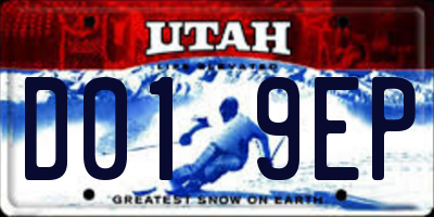UT license plate D019EP