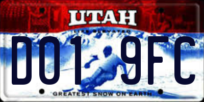 UT license plate D019FC