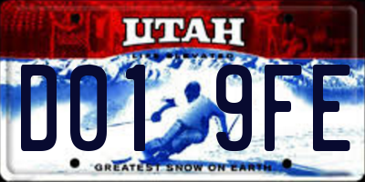 UT license plate D019FE