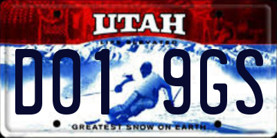 UT license plate D019GS