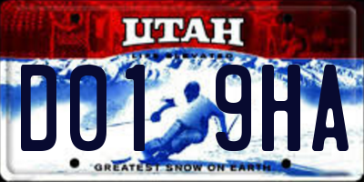 UT license plate D019HA