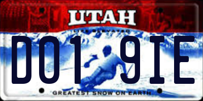 UT license plate D019IE