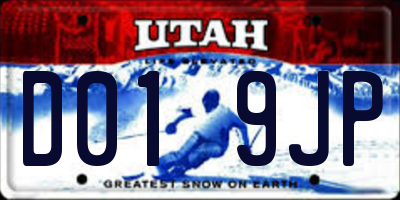 UT license plate D019JP