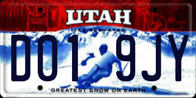 UT license plate D019JY