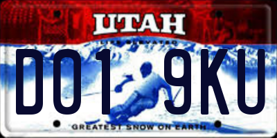UT license plate D019KU