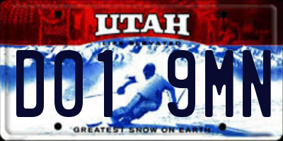 UT license plate D019MN