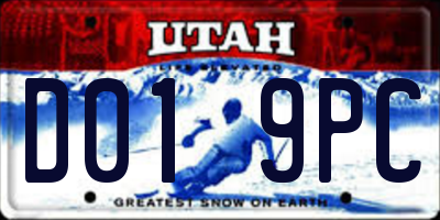 UT license plate D019PC