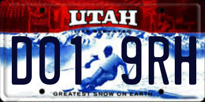 UT license plate D019RH