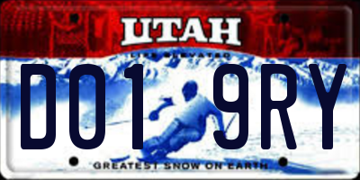 UT license plate D019RY