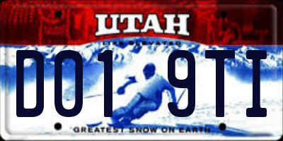 UT license plate D019TI