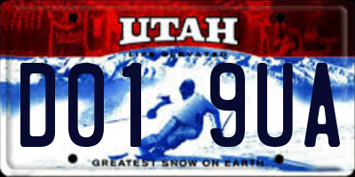 UT license plate D019UA
