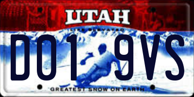 UT license plate D019VS