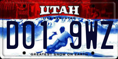 UT license plate D019WZ
