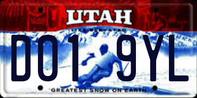 UT license plate D019YL