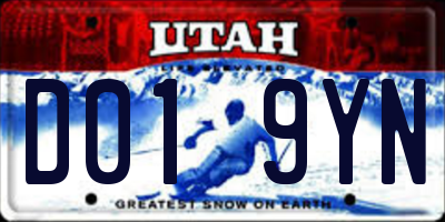 UT license plate D019YN