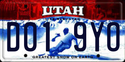 UT license plate D019YO