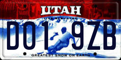 UT license plate D019ZB
