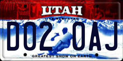 UT license plate D020AJ