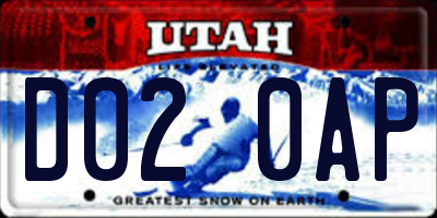 UT license plate D020AP