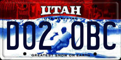 UT license plate D020BC
