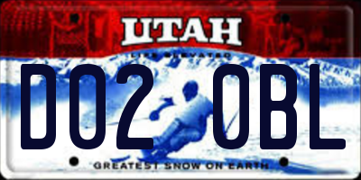 UT license plate D020BL