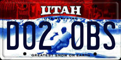 UT license plate D020BS