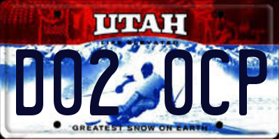 UT license plate D020CP