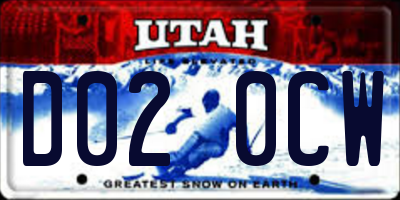 UT license plate D020CW