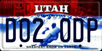 UT license plate D020DP