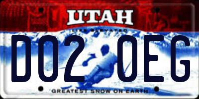 UT license plate D020EG
