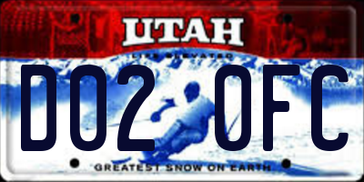 UT license plate D020FC