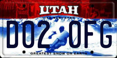 UT license plate D020FG