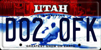 UT license plate D020FK