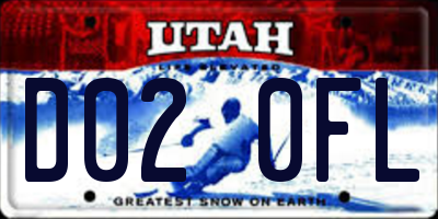 UT license plate D020FL