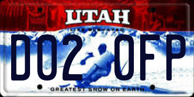 UT license plate D020FP