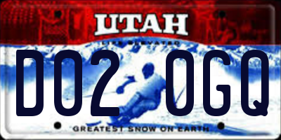 UT license plate D020GQ