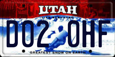 UT license plate D020HF