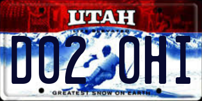UT license plate D020HI