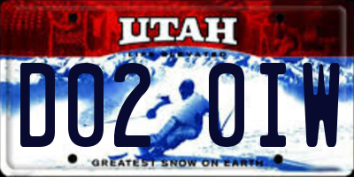 UT license plate D020IW