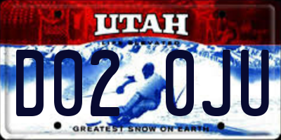 UT license plate D020JU