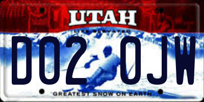 UT license plate D020JW