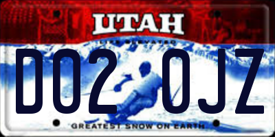 UT license plate D020JZ