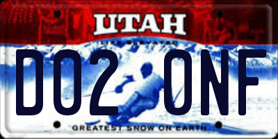 UT license plate D020NF