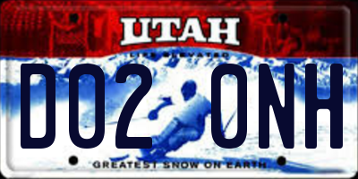 UT license plate D020NH