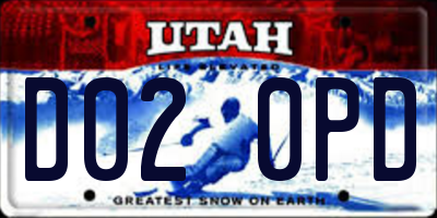 UT license plate D020PD