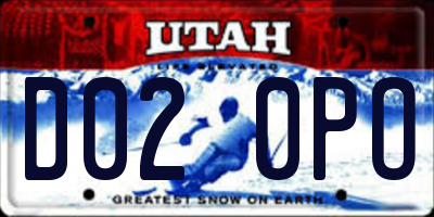 UT license plate D020PO