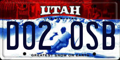UT license plate D020SB