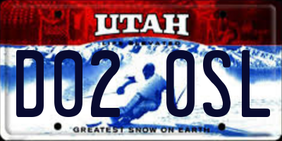 UT license plate D020SL